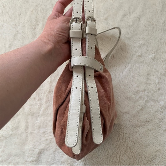 NWOT - Francesco Biasia pink suede crossbody bag - Picture 6 of 14